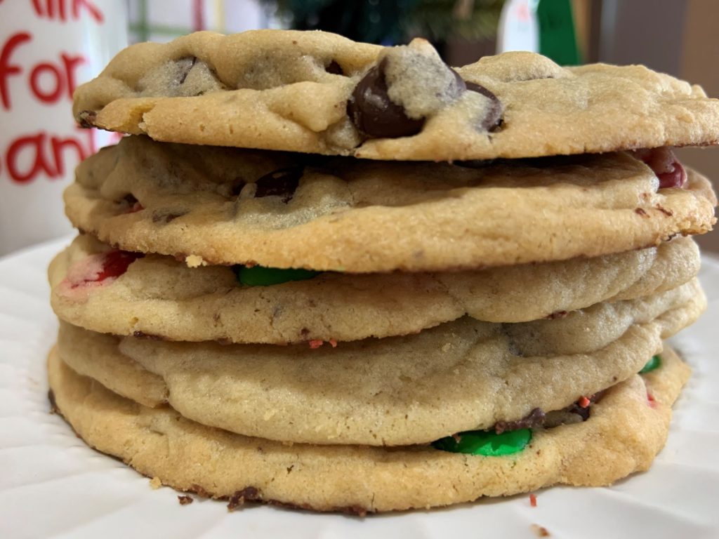 Giant Valentine's Day M&M Cookies